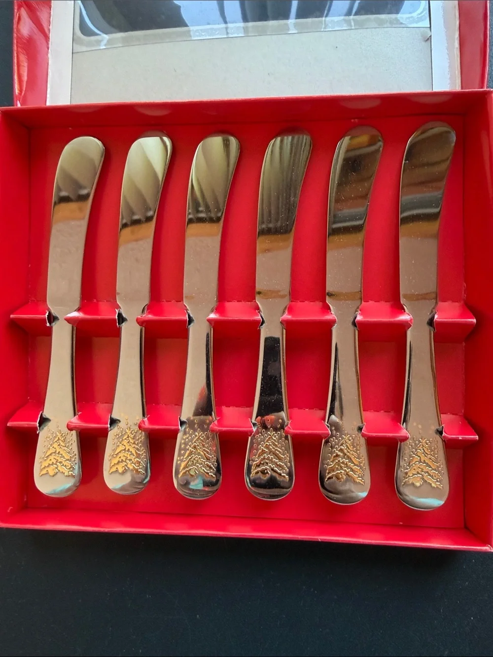 Set of 6 Dansk Gold Pine Hors d'Oeuvre Knife Set